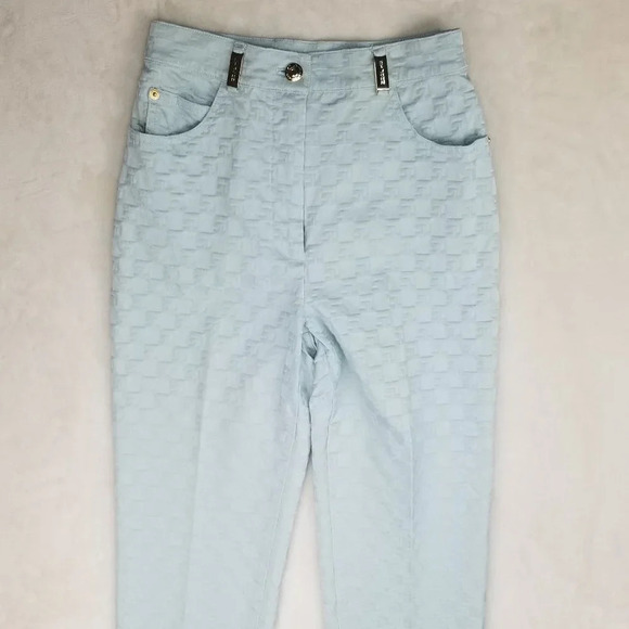 St John Turquoise Textured Logo "SJ" size 2 Pants - Picture 7 of 8